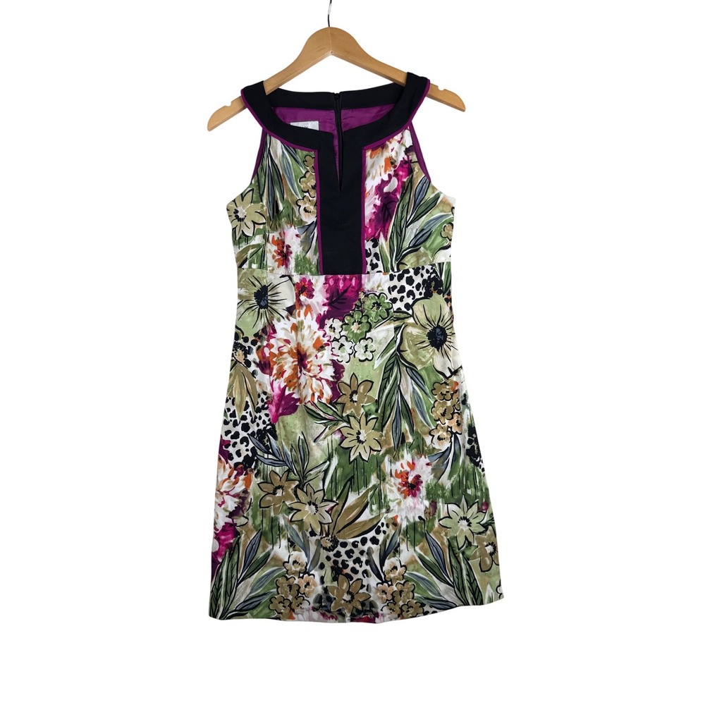 Alyx Limited Animal/Floral Print Sleeveless Dress size 8‎ Green/Brown/Black